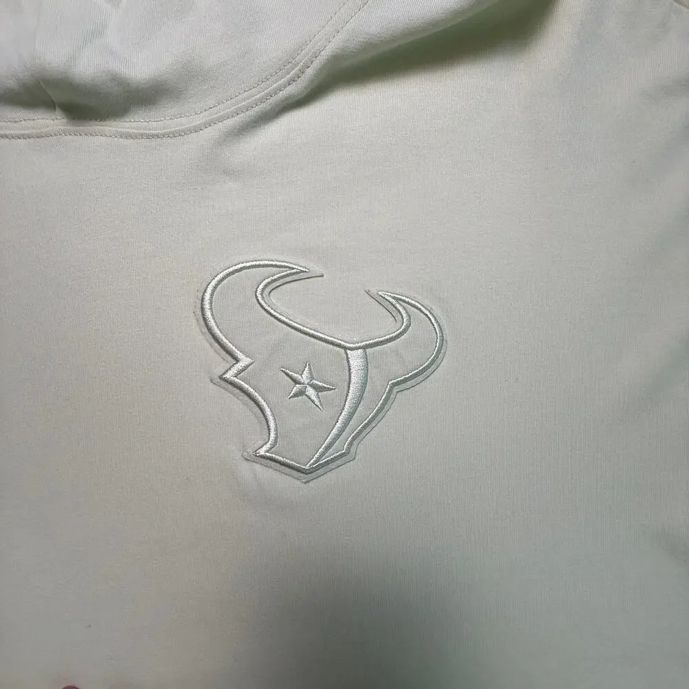 PRO STANDARD Men's HOUSTON TEXANS Cream Color Short Sleeve Pullover Hoodie 3XL - Picture 4 of 16